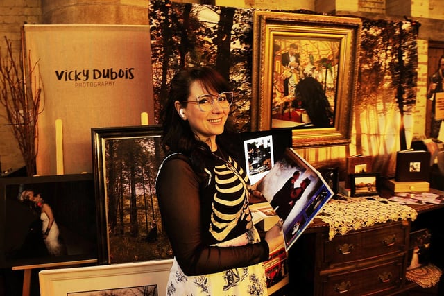 Alternative wedding photographer Vicky Dubois with some of her work. (pic by Steve Riding)