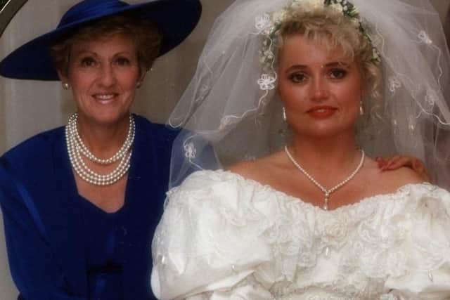 Wendy Speakes with her daughter Tracey Millington-Jones on her wedding day