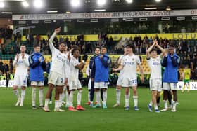 'IN OUR SIGHTS': Second place in the Championship table after Leeds United's 3-2 victory at Norwich City, above. Photo by George Tewkesbury/PA Wire.
