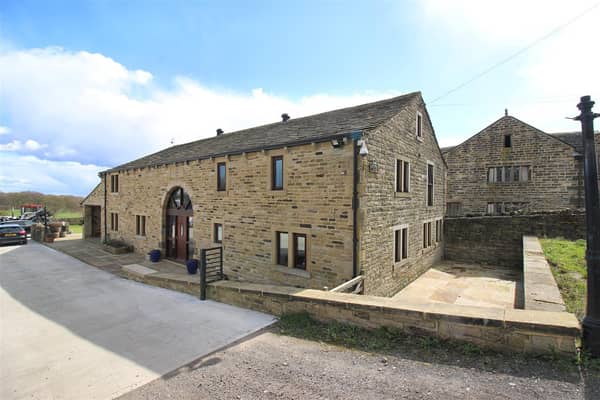 The exterior view of the stunning barn conversion
