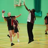 Girls playing Handball