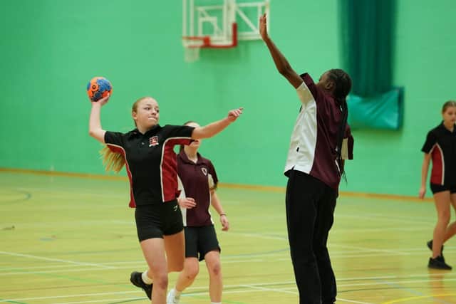 Girls playing Handball