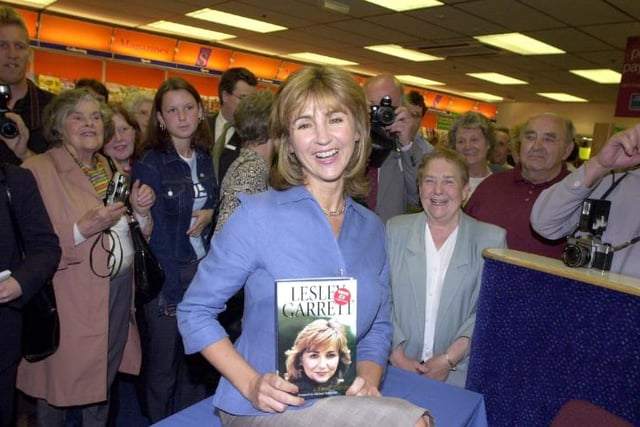 Opera diva Lesley Garrett at WHSmith in the Frenchgate Centre in 2000 for her book signing.