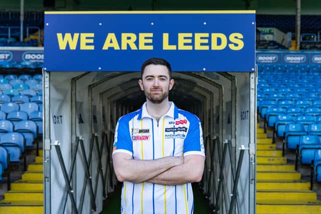 World darts champion Luke Humphries visited Elland Road ahead of Thursday night's Premier League event at FD Arena. Picture by Dan Richardson/Leeds United/PDC