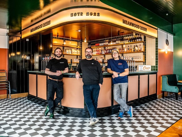 Dave Herbert, operations manager of Meanwood Tavern, Ed Mason, managing director Whitelock's and Meanwood Tavern, and James Newman, founder of Well Oiled.