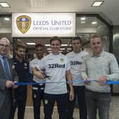The Leeds United club store being opened in 2016 by a selection of players and then-manager Garry Monk. Picture James Hardisty.