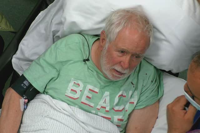 David is cared for in the casualty department at Queen's Medical Centre, Nottingham, in a new episode of 24 Hours in A&E (Picture: Channel 4)