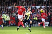 CHANCE GONE: For Leeds United and Patrick Bamford, centre, in Sunday's Premier League clash at Nottingham Forest. 
Photo by Michael Regan/Getty Images.