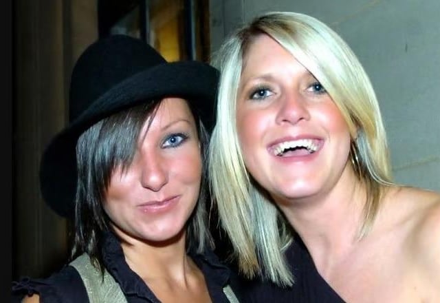 Gemma and Emma in town in 2008.