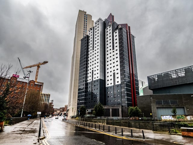 The Opal 3 Tower student accommodation is located in Arena Village on Jacob Street. It is the fourth tallest building in Leeds, reaching 82 metres.
