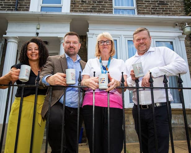 From L-R_ Yvette Delahunt, Marketing Co-ordinator, Warren Thompson, Keepmoat Regional MD, Beryl Welburn – Co-ordinator at PACT, Mark Pickles, Commercial Director at Keepmoat