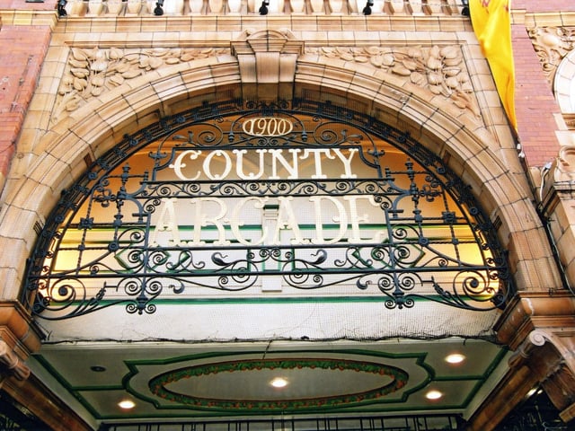 The entrance to the County Arcade on Briggate pictured in May 2005.