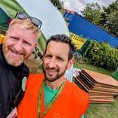 Chris Sylvester, left, with Ed Carlisle, right. The duo are heading on a 125-mile cycle challenge on the Leeds to Liverpool canal for Getting Clean, a community interest company that is working to help addicts in recovery.