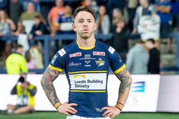 The expression on Richie Myler's face shows how much Leeds' loss to St Helens hurt. Picture by Allan McKenzie/SWpix.com.