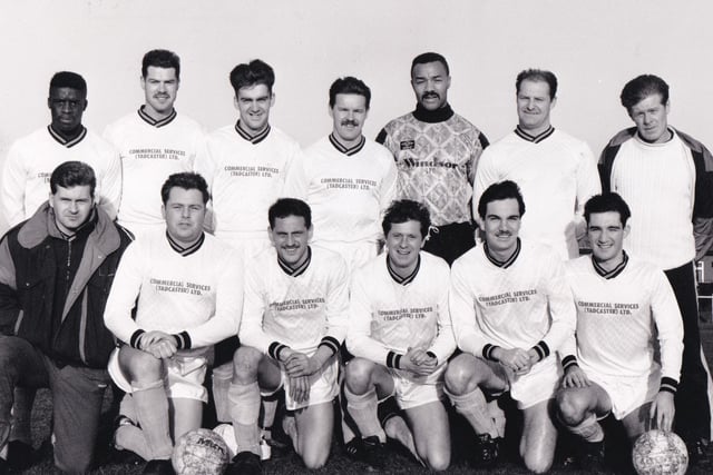 Tadcaster, who played in Division 2 of the Weekly Wynner League, pictured in January 1991. Back row, from left, are Chris Annan, Andy Jackson, Pat Mcdaid, Steve Templeton, Tony Westcarr, Ashley Fieldhouse and Tony Learoy. Front row, from left, are Dave Whyte, Brett Foster, Phil Worth, Andy Newhall, Mick Clark and Wayne Jackson.