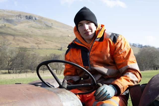 Reuben Owen sits on his vintage tractor. (Pic credit: Channel 5)
