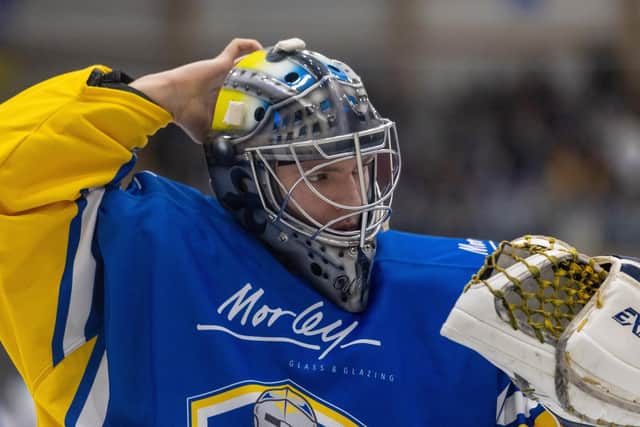 STICKING AROUND: Leeds Knights' netminder, Harrison Walker has signed up for a third season with the NIHL National champions. Picture:  Aaron Badkin/Knights Media