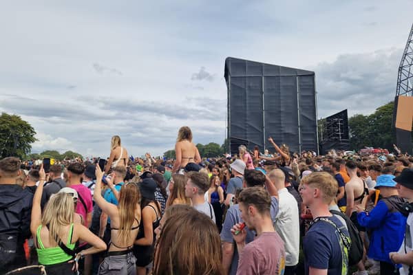 Crowds watch Bakar perform on the Main Stage East at Leeds Festival 2023. The Bramham Park festival is well underway, with Billie Eilish and Imagine Dragons set to headline Friday's music. (Photo by National World)