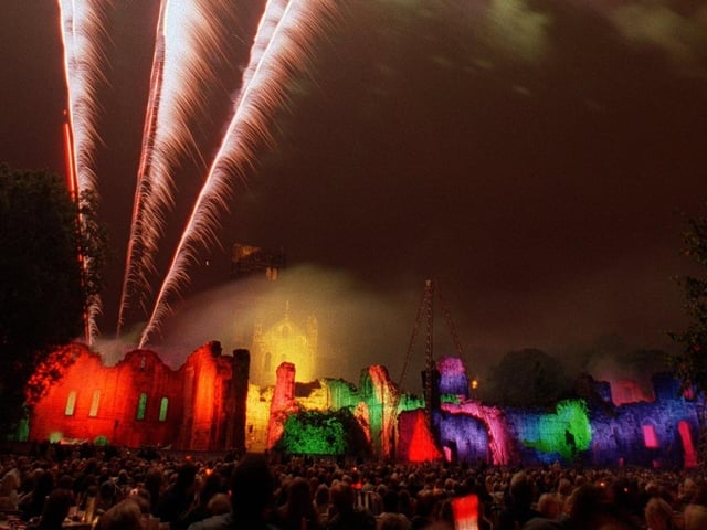 Thousands enjoy the spectacular firework finale  played to the 1812 Overture in September 1999.