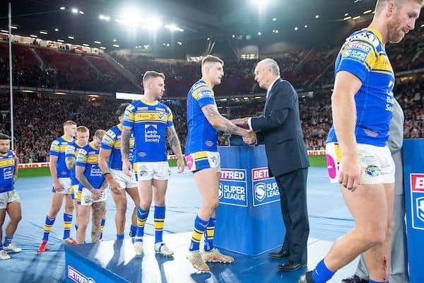 Liam Sutcliffe received a Grand Final runners-up medal in his last competitive game for Leeds. (Picture by Allan McKenzie/SWpix.com)