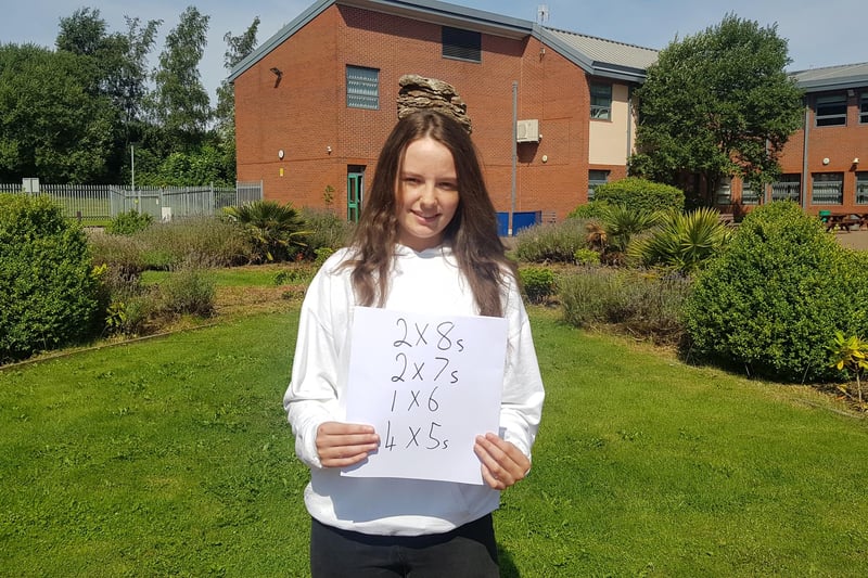 Tupton Hall School student Emily Rogers made excellent progress from her Year 7 starting point, achieving two Grade 8s, two Grade 7s, one Grade 6 and four Grade 5s