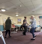 Residents and colleagues at HC-One’s April Park Care Home taking part in weekly exercise class
