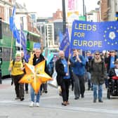 Campaigners from as far away as Wales headed to Leeds city centre today as part of a national call to rejoin the European Union.