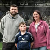 Louis with proud mum and dad, Ben and Lindsey 