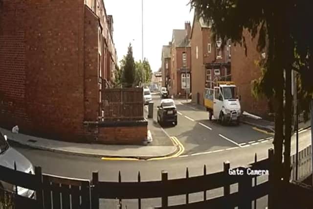 Fabien Dumitru dumped construction waste on the side of Trafford Grove in Harehills (Video issued by Leeds City Council)
