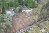 Damage to the gardens of the two properties, which will now be demolished