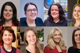 Top row (left to right): Fiona Conor (Trust Electric Heating), Sarah Brown (Solutions Are Looming), Leila Graham (Techbuyer), Jessica Armitage (Made Smarter Yorkshire); Bottom row (left to right): Bryony Richardson (Palava), Anna Buckley (Mindful Memorials), Olivia Hullah (Trust Electric Heating), Amanda Johnston (Sheffield Hallam University)