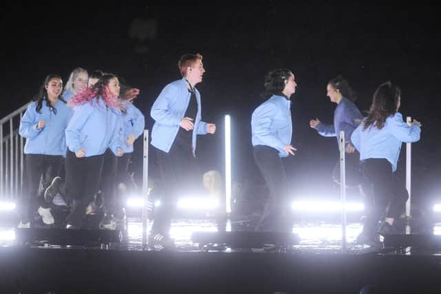 Dancers on stage during The Awakening, the Leeds 2023 opening ceremony held at Headingley Stadium. Picture: Steve Riding