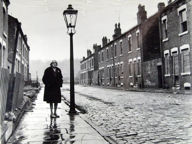 Cardigan Grove in 1970. Pictured is Ethel Kay the last resident of the street before demolition.