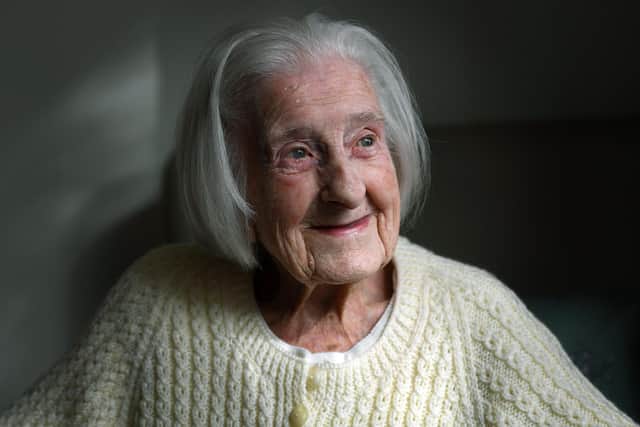 Lilian Todd, who will soon be celebrating her 105th birthday at Aire View Care Home in Kirkstall. Photo: Jonathan Gawthorpe