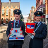 The Royal British Legion’s annual fundraising collection day is supported by members of the Armed Forces from Yorkshire. Pictured are Chris Walsh and Tom Howell, from 90 Signals Unit is based at RAF Leeming, collecting in Leeds city centre.