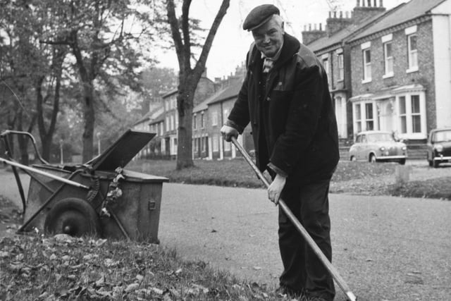 "Litter Picking George" as local children know him, sweeps verges in the village in August 1972. George Handshaw, 55, misses not even the smallest piece of litter as he sweeps paths covering many miles.