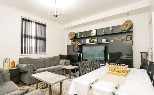 The second reception room can double as a living room and dining space.