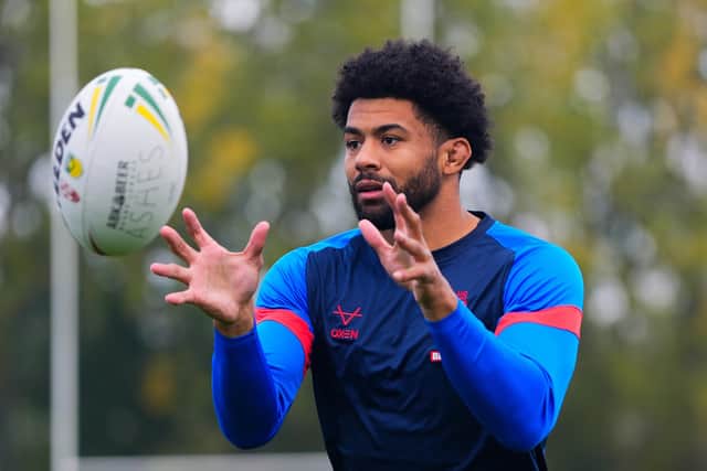Kallum Watkins seen during an England training session at Sale Sharks' Carrington base in Manchester. Picture by Olly Hassell/SWpix.com.