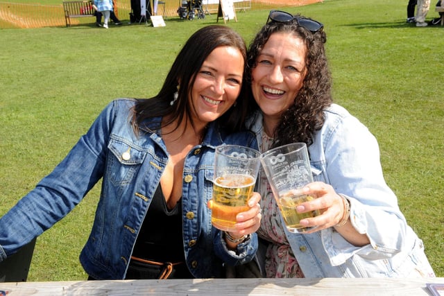 Sisters Angela and Fiona Sheard of Tingley made the most of the good weather