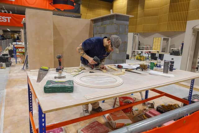 Wesley Proud in the Plastering final of SkillBuild 2024.