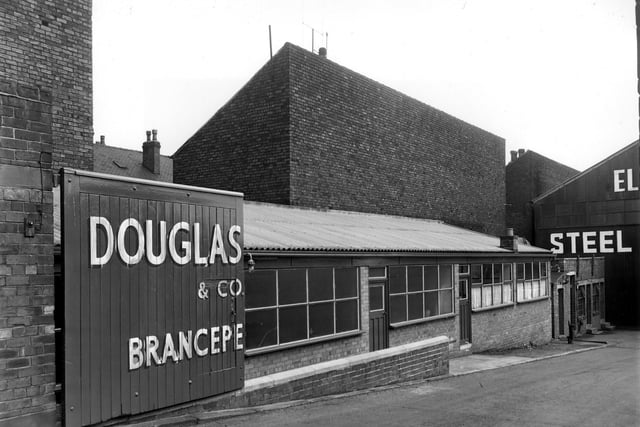 The Brancepeth Street works of Elliot, Douglas & Co Ltd Steel Merchants pictured in August 1958.