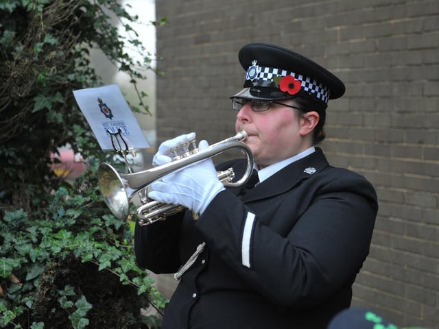 Bugler Ruth Wilson of the West Yorkshire Police Band at the Leeds Jewish Community Annual Yahrzeit Memorial Service.