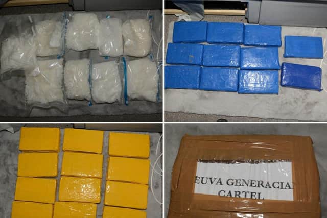 Images of the class A drugs seized by police following the raid in Beeston. Picture: Yorkshire & Humber Regional Organised Crime Unit