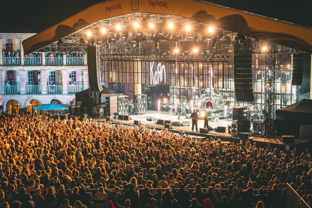 US rock legends Korn performing at The Piece Hall last year.