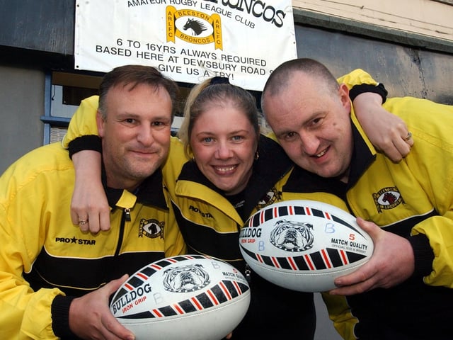 Officials of the newly formed Beeston Broncos Amateur Rugby League Club who were based at Dewsbury Road Social Club. Pictured, from left, are secretary Paul Hilliam, treasurer and ladies team coach Diane Hilliam and chairman Terry Rayner.