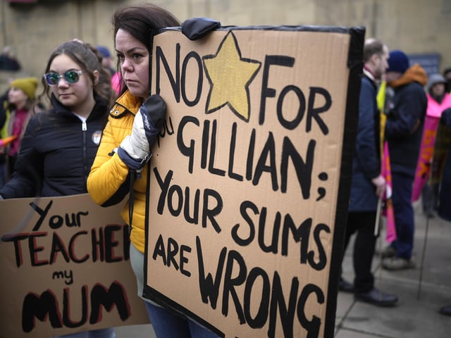 This protester had a message for Gillian Keegan, the Secretary of State for Education.