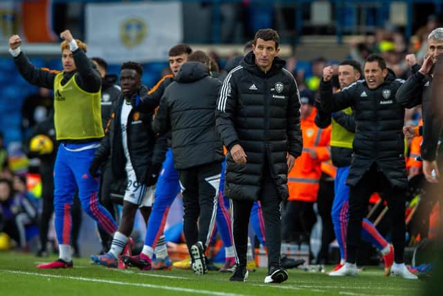 SPECIAL DAY - Javi Gracia's first Elland Road experience as Leeds United boss was a 1-0 win over Southampton, thanks to Junior Firpo's late goal. Pic: Bruce Rollinson
