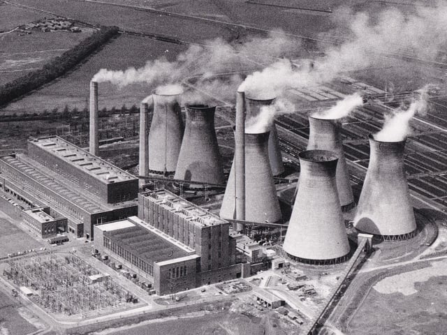 A bird's eye view of Skelton Grange power station in July 1966.