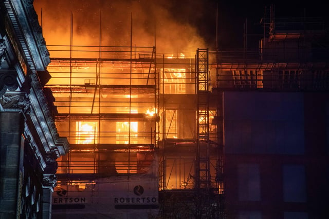 Fire at the Leonardo Building in Leeds City Centre on October 15.  (Photo: Mark Bickerdike)