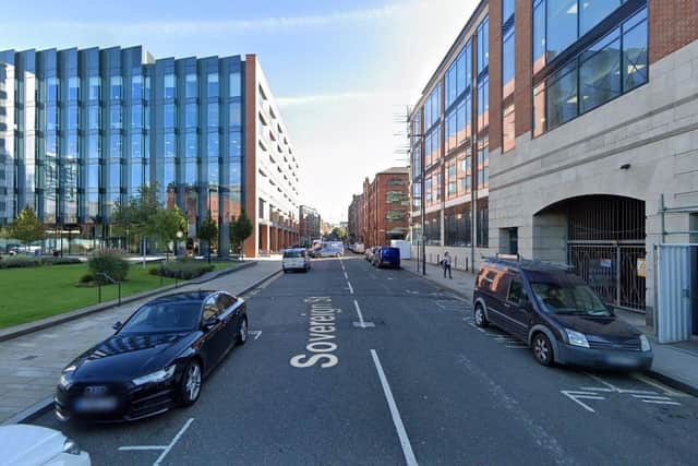 Plans to build a cycle lane and introduce a one-way system for traffic on Sovereign Street, Leeds, have been met with frustration from residents. Photo: Google.